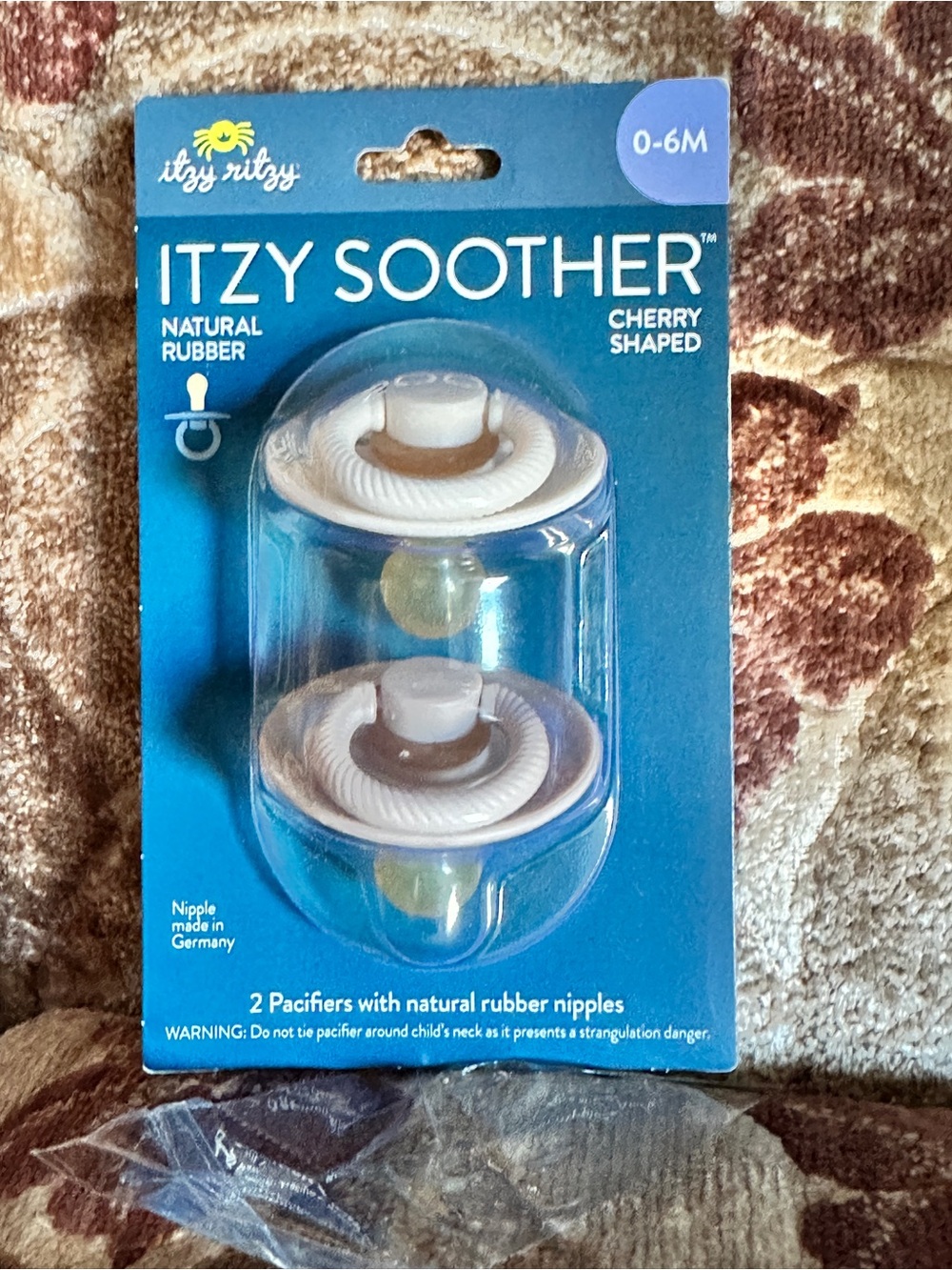 Itzy Ritzy Itzy Soother Natural Rubber Latex Pacifiers 0-6M Cherry shaped